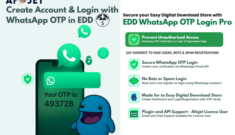 Introducing Afojet EDD WhatsApp OTP Login Pro – Fast, Secure Login for Your Digital Store